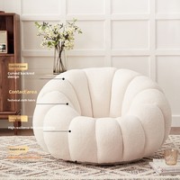 Fauteuil de sol pliable en velours en forme de citrouille, une place, pour petits appartements et salons de beauté - Style moderne