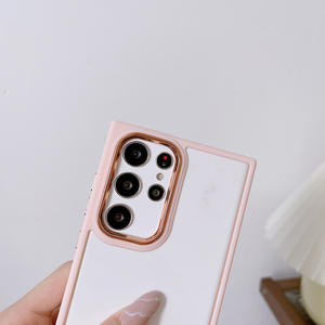 Custodia per telefono in acrilico 3 in 1 con cornice per obiettivo della fotocamera elettrolitica per Samsung Galaxy S21 FE S22 Ultra A22 A32 A33 A53 <span class=keywords><strong>A73</strong></span> - Product Image 6