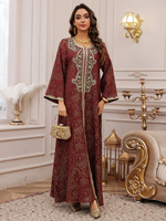 Robe de soirée musulmane, mode Dubaï, Abaya Kaftan, broderie florale, Jalabiya, robe longue arabe marocaine, Abayas pour femmes musulmanes