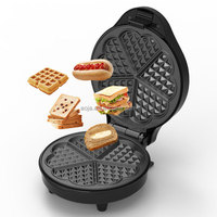 AOJA Grilled CheeseWaffle Machine750W Pour Gaufre Grill Sandwichindicateur lumière froide poignée petit déjeuner fromage grillé