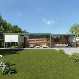 Tonnelle en aluminium haut de gamme sur mesure avec système d'éclairage LED de luxe, pergola commerciale B2B pour club de golf - Product Image 1