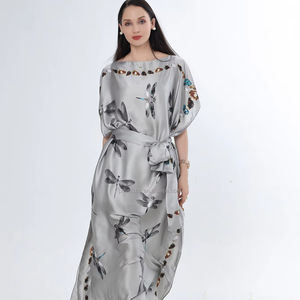 Promistar Vrouwen Ademende Polyester Tweedelige Kaftan Set Bedrukte Hoofddoek Afrikaanse Kleding Jurk - Product Image 1