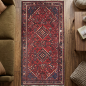 One of the Kind Hand-Knotted <b>Wool</b> Rug-Luxurious Vintage Design Non-Slip Low Pile 10'4 X 3'7 Artisan <b>Crafted</b> - Product Image 2