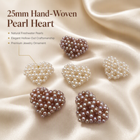 Pendentif Cœur en Perle d'Eau Douce Naturelle, Breloques Creuses Tressées Faits Main pour la Fabrication de Bijoux DIY, Vente en Gros
