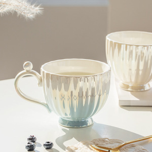 Creatività stile europeo luce di lusso perla tazza in ceramica con manico per presentare festa caffetteria - Product Image 5