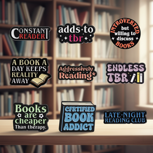 Pin de Solapa para Amantes de los Libros, Pines Esmaltados con Temática de Libros, Pines Surtidos al por Mayor para Regalo de Biblioteca, Coleccionable - Product Image 1