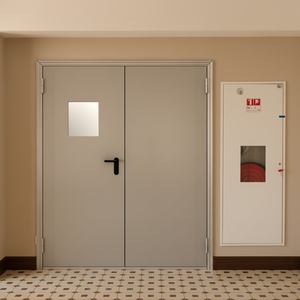 Porte coupe-feu coulissante antivol en acier inoxydable, ouverture manuelle, pour usage industriel et hospitalier - Product Image 1