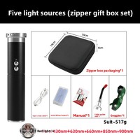 AQSHE 1 grado médico 5 longitud de onda infrarroja fibra óptica láser rojo terapia de luz prueba pluma objetivo antorcha 850nm visión nocturna 5 1 Led