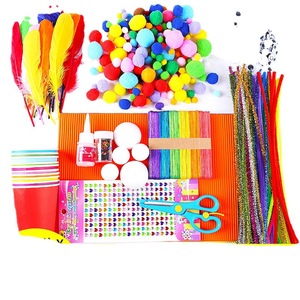 Kit de manualidades con limpiapipas y pompones para niños, suministros de arte DIY, materiales de educación temprana - Product Image 3