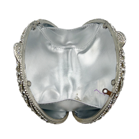 Nouveau Sac à Main Éventail Argenté Brillant, Sac de Soirée Tendance pour Femme avec Chaîne, Sac de Mariage et de Fête en Métal Scintillant pour Femme