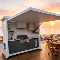 Meubles de cuisine extérieurs étanches en acier inoxydable pour jardin, barbecue, armoire modulaire de cuisine