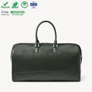 Bolsa de Viaje de Cuero con Logotipo Personalizado NOVOTE, Gran Capacidad de 31.5L, Portátil con Correa para el Hombro, Bolsa de Viaje de Fin de Semana, Bolsa de Gimnasio para Deportes - Product Image 1