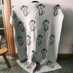 ผ้าห่มห่อตัวผ้าฝ้ายออร์แกนิกแท้ลาย100% ถักสีพื้นปักสำหรับใช้ในบ้านหรือโรงแรม - Product Image 3