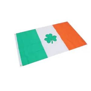 High Quality Digital Printing Ireland Green White Orange National Flag Irish Flags