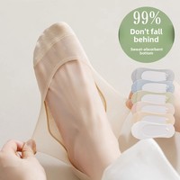 Chaussettes pour femmes, chaussettes bateau en soie glacée pour femmes, chaussettes fines respirantes antidérapantes invisibles pour l'été