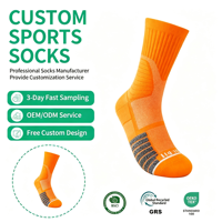 Chaussettes de sport pour hommes, chaussettes de course professionnelles respirantes en coton polyester épais avec semelle en tissu éponge, anti-odeurs, printemps-été