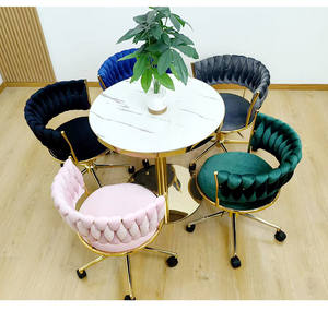 Ghế xoay đa năng phong cách Bắc Âu, bọc nhung cao cấp, có thể điều chỉnh độ cao 360 độ, dùng cho nhà bếp, phòng khách, bàn trang điểm, bàn ăn, có bánh xe - Product Image 2