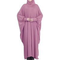 Abaya Musulmane Pudique de Dubaï sur Mesure en Gros, Hijab Uni Respirant en Mousseline, Robes de Prière pour Femmes
