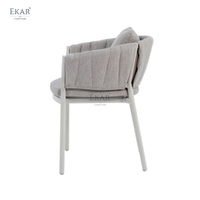 Chaise de salle à manger d'extérieur moderne de luxe en aluminium, design italien, fauteuil de jardin en corde tressée pour villa et hôtel