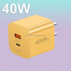 PD40W Smart <b>USB</b> Charger Adapter Fast Charging Head with <b>Type</b>-<b>C</b>+PD Port for Apple 15Pro Compatible with EU US UK <b>Plug</b> - Product Image 2