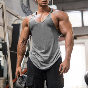 Cutout Fitness Sports Workout Gym Clothing Tank Top Bodybuilding Stringer Vest Custom Cotton Gym Muscle Mens <strong>Running</strong> <strong>Singlet</strong> - Product Image 1