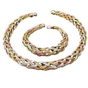 Wholesale Spiral Bohemian Women's Jewelry From Rawat Handicrafts Antique Gold Plated IGI Certified <b>Choker</b> Necklace Beads Chain - Product Image 1
