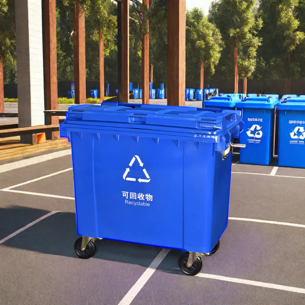 660L çöp kutusu çöp kutusu kapaklı atık Poubelle geri dönüşüm plastik sürdürülebilir yalıtımlı plastik saklama kutuları depolama kovası