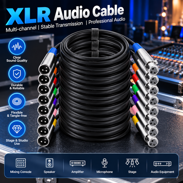 3 Pin XLR Male to Female Microphone Cable Professional Balanced Audio Mic Cable for Mixer Speaker Amplifier