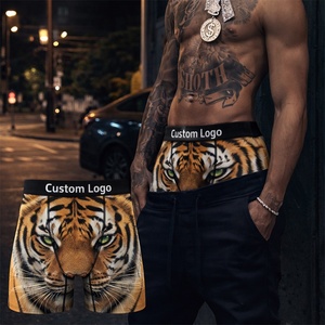 Özelleştirilmiş antibakteriyel marka Logo grafik şort 3D dijital baskı <span class=keywords><strong>Boxer</strong></span> külot yüzmek mayo artı boyutu tasarımcı iç çamaşırı erkekler - Product Image 2