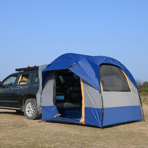 Portable Folding Oxford Double <b>Layer</b> Car Cover Tent Rainproof Waterproof Fiberglass Poles Camping SUV Four-Season Family Outdoor - Product Image 1