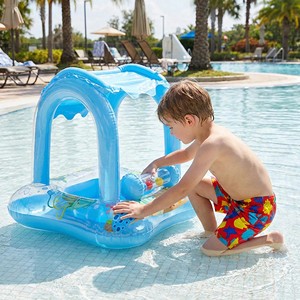 Flotador Inflable para Bebés con Toldo, Flotador de Natación para Niños Pequeños con Protección Solar y Volante, Anillo de Natación para Bebés - Product Image 2