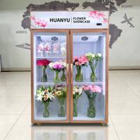 Lemari Pendingin Display Bunga, Kulkas Display, Freezer Anti Beku, Rak Dapat Disesuaikan, Desain untuk Minuman, Air, dan Bunga