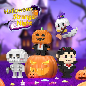 Accessoires d'Halloween : Citrouille, <span class=keywords><strong>Fantôme</strong></span>, Sorcière – Ensembles de Micro-Briques en Plastique pour Enfants – Jouets Éducatifs de Construction - Product Image 2