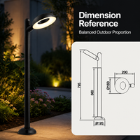 Lampe de jardin décorative en forme d'anneau, éclairage d'ambiance doux, avec piquet lumineux à illumination circulaire unique