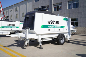 Bomba de Concreto Estacionaria Montada en <span class=keywords><strong>Remolque</strong></span> de 102m³/h XS10022D, Bomba Hidráulica Diésel con Tubería de Suministro, Manguera de Goma y Abrazadera de Tubería - Product Image 2