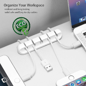 3 gói cho máy tính để bàn USB sạc cáp chủ dây điện Chuột cáp dây Silicone quản lý cáp dây tổ chức Clip - Product Image 4