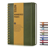 Carnet à spirales A5 avec couverture en cuir, 150 pages numérotées, 100 g/m², ligné, couverture rigide, cadeau