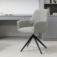 Chaise de salle à manger pivotante à 360°, structure en fer ergonomique, revêtement en velours français, accoudoirs bas, mobilier moderne et élégant pour la maison et les restaurants