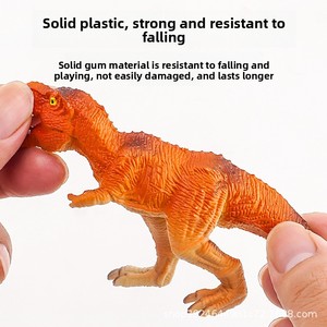 Jouet de simulation de dinosaures transfrontalier pour petits garçons, ensemble en plastique souple sur le thème des animaux (Triceratops, Tyrannosaurus <span class=keywords><strong>Rex</strong></span>), boîte colorée - Product Image 4