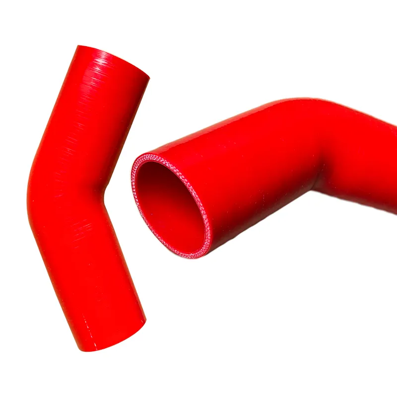 Coupler Đỏ nối ống Xe 76mm thẳng Aramid Ống 45 độ khuỷu tay 3-ply tăng cường tản nhiệt intercooler Silicone Ống