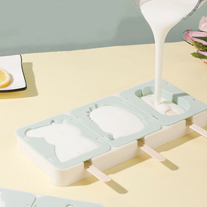 Molde de silicona para helados caseros, reutilizable, sin BPA, de calidad alimentaria, con diseño de animales y frutas, con palitos. - Product Image 3