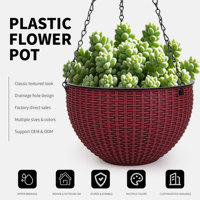 Jardinières suspendues à double pot, auto-arrosantes, grandes jardinières en plastique avec trou de drainage pour une utilisation en intérieur/extérieur, jardin domestique