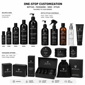 Kit de produits coiffants pour hommes : cire mate, spray au sel de mer, poudre volumisante, shampoing, après-shampoing, logo personnalisé, OEM, kit de toilettage - Product Image 1