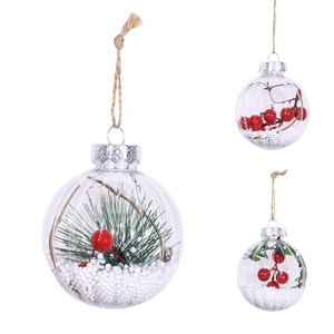 Fournitures pour décorations de Noël personnalisées 2026, décoration d'arbre de Noël, boule de Noël transparente en plastique incassable à remplir - Product Image 5