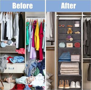 Extra-<b>large</b> Non-woven Multi-compartment <b>Wardrobe</b> Hanging Bag for Fabric and Clothing Storage - Product Image 4