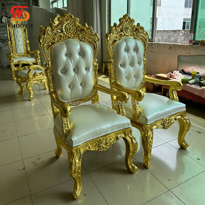 SMOOTH Wedding Events Party Furniture Vintage Design Gold Throne <b>Chair</b> With Armrest - Product Image 2