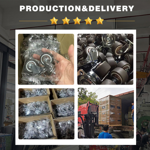 Rodízios de Mobiliário Silenciosos de Alta Qualidade com Rolamento de Esferas Giratório para Cargas Leves, TPR, 1, 1.25, 1.5, 2, 2.5, 3 e 4 polegadas - Product Image 4