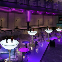 Table de bar LED haute personnalisée avec télécommande, en PVC, design moderne et écologique, idéale pour les clubs et les mariages