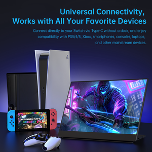 צג נייד מתקפל בגודל 15.6 אינץ' מסוג IPS <span class=keywords><strong>4K</strong></span> 60Hz FHD למשחקים עם חיבור Type C ו-HDMI, תומך HDR ומסך מגע, OEM/ODM - Product Image 3