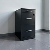 Armoire de classement verticale compacte mobile à 3 tiroirs verrouillables en métal pour bureau